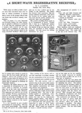 Short-Wave Regenerative Receiver ; Radio Shop, The (ID = 1266411) Radio