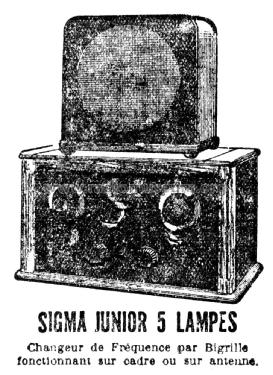 Junior 5 lampes ; Radio-Sigma; Paris, (ID = 2484788) Radio