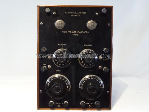 Radio Frequency Amplifier Type 221; Radio Specialty Shop (ID = 2765796) mod-pre26