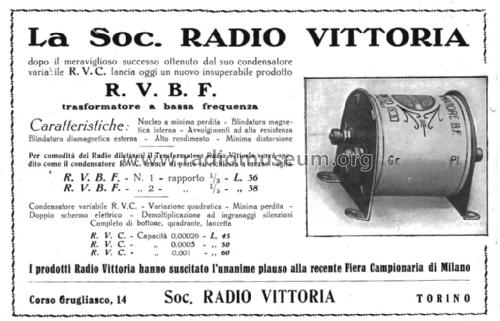 Trasformatore a Bassa Frequenza R.V.B.F.; Radio Vittoria; (ID = 3075364) Radio part