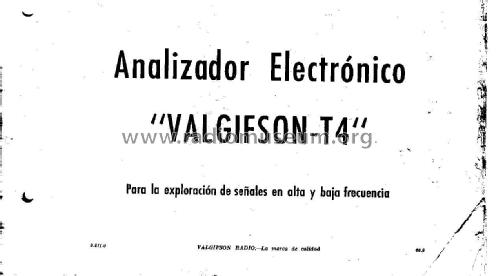 Analizador Electrónico - Signal Tracer - Valgifson T-4; Radio Watt Valgifson (ID = 2409094) Ausrüstung