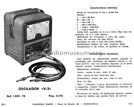 Oscilador de R.F. V-2 Valgifson; Radio Watt Valgifson (ID = 1884841) Ausrüstung