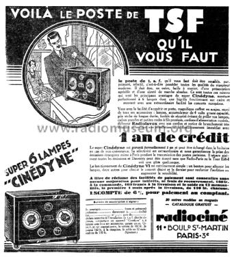 Cinédyne VI ; Radiociné Radio-Ciné (ID = 2132657) Radio