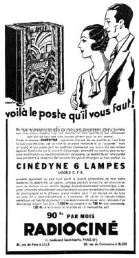 Cinédyne Secteur CFB; Radiociné Radio-Ciné (ID = 2132672) Radio