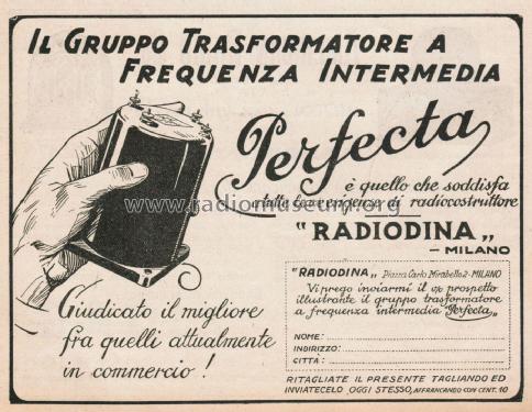 Perfecta - Trasformatore a Frequenza Radio part Radiodina; Milano ...