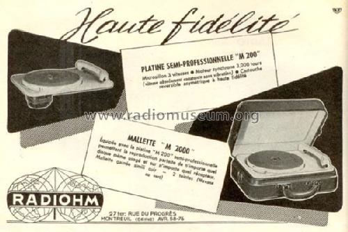 Mallette M2000; Radiohm; Paris, (ID = 2070478) Sonido-V