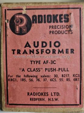 Audio Push-Pull Transformer AF-3C; Radiokes; Sydney (ID = 3025815) Radio part