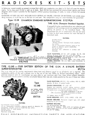 Champion Standard Superheterodyne 12-34; Radiokes; Sydney (ID = 1790302) Kit