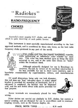 RF Choke ; Radiokes; Sydney (ID = 2454547) Radio part