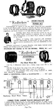 Short Wave Tuner Kit ; Radiokes; Sydney (ID = 1791183) Radio part