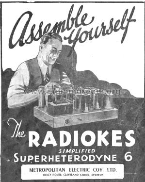 Simplified Superheterodyne 6 ; Radiokes; Sydney (ID = 2275850) Radio