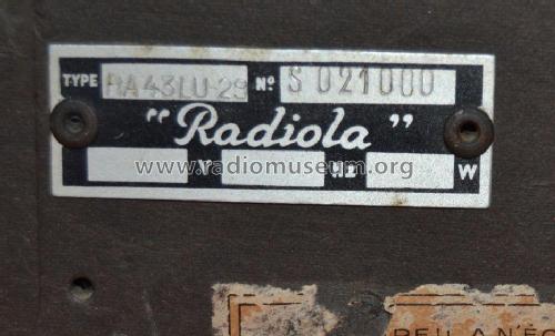 RA43 LU29; Radiola marque (ID = 2943575) Radio