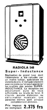 RA548A; Radiola marque (ID = 2549760) Radio