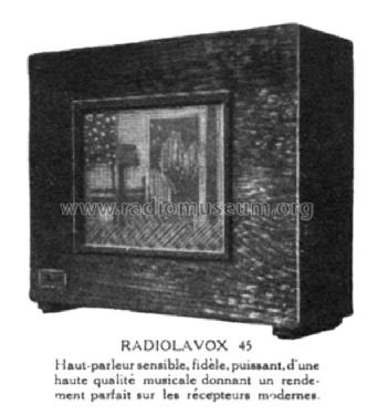 Radiolavox 45; Radiola marque (ID = 2679760) Speaker-P