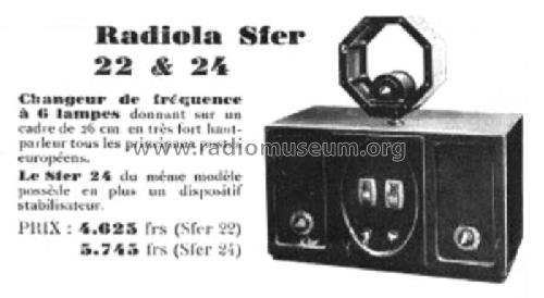 Sfer 22 ; Radiola marque (ID = 2659060) Radio