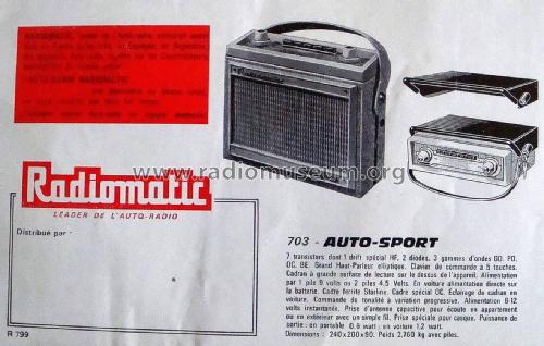 Auto Sport 703; Radiomatic, S.F.R.T. (ID = 3026464) Radio