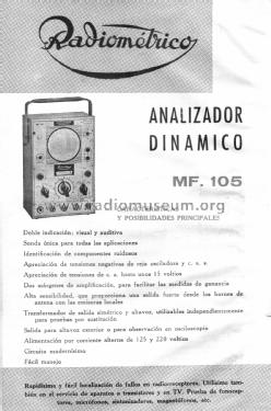 Analizador dinámico MF-105; Radiométrico, Carlos (ID = 2464576) Equipment