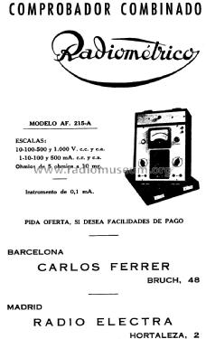 Comprobador AF-215-A; Radiométrico, Carlos (ID = 1376070) Ausrüstung