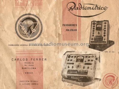 Comprobador de válvulas AF-307; Radiométrico, Carlos (ID = 776606) Equipment