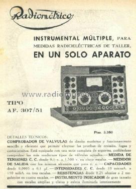 Comprobador de válvulas AF-307/51; Radiométrico, Carlos (ID = 776972) Ausrüstung