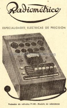 Comprobador de válvulas P-140; Radiométrico, Carlos (ID = 1216044) Ausrüstung