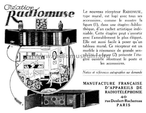 Bibliothèque mural ; Radiomuse, A. Robert (ID = 2353687) Radio