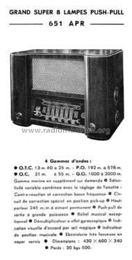 Pactole 651 651APR; Radiomuse, A. Robert (ID = 1980961) Radio