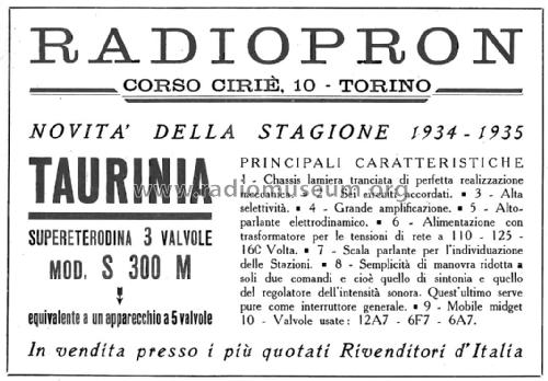 Taurinia S300M; Radiopron Radio F. (ID = 2243368) Radio