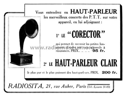 Haut-Parleur Clair ; Radiosita; Paris - (ID = 2697106) Lautspr.-K