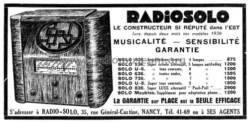 Solo 636; Radiosolo, Société (ID = 1979254) Radio