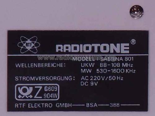 Uhrenradio Sabrina 801; Radiotone Vertriebs- (ID = 2082110) Radio