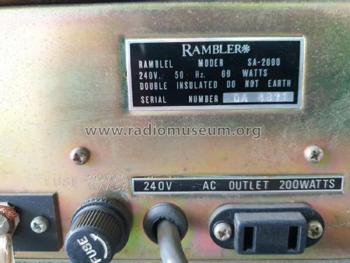 Solid State Stereo Amplifier SA-2000; Rambler brand, Sun (ID = 2686630) Ampl/Mixer