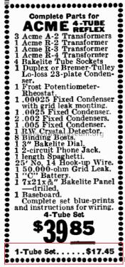 Acme 1 Tube; Randolph Radio Corp. (ID = 3056837) Bausatz