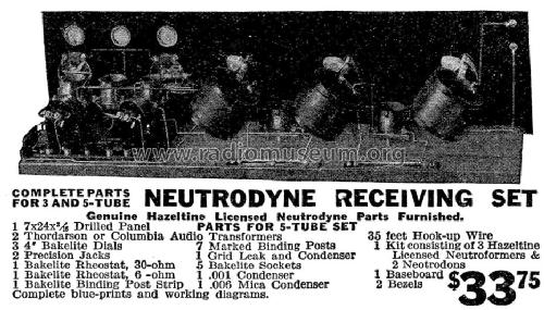 Neutrodyne ; Randolph Radio Corp. (ID = 1257034) Kit