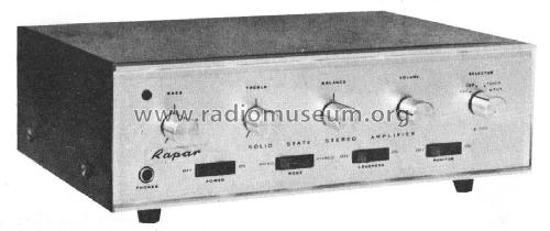 Rapar Solid State Stereo Amplifier A505; Rapar, Radio Parts (ID = 2440804) Ampl/Mixer