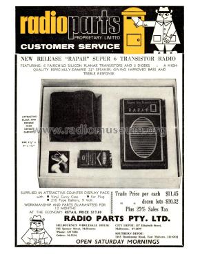 Super Six Transistor ; Rapar, Radio Parts (ID = 2640128) Radio