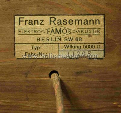 Famos - Wiking ; Rasemann, Franz (ID = 1316555) Speaker-P