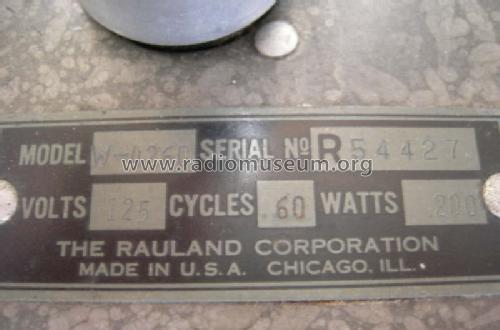 W-4260; Rauland Corp.; (ID = 1023955) Ampl/Mixer