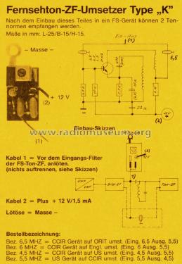 Fernsehton-ZF-Umsetzer K; Rausch, Ludwig; (ID = 1339605) Converter