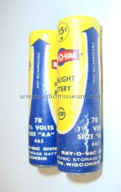 Penlight Battery - 7R - 1½ Volts - Size 'AA' 665; Ray-O-Vac / Rayovac, (ID = 1733568) A-courant
