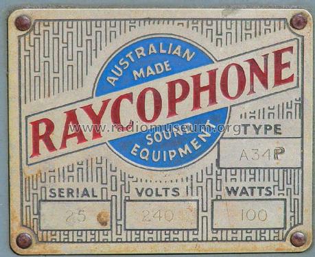 Theatre Amplifier A34P; Raycophone Ltd., (ID = 2510409) Ampl/Mixer