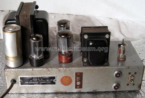 Twenty Watt Hi-Fi Amplifier RL-20; Raymond-Lindsey Co. (ID = 2096466) Ampl/Mixer