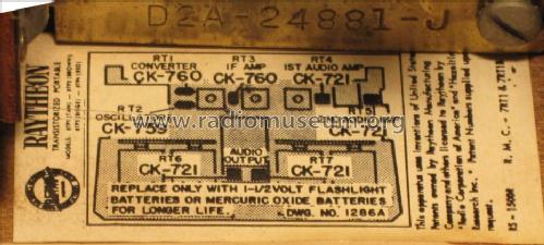 Transistor Radio 8TP2 Ch= 7RT1; Raytheon Mfg. Co.; (ID = 1370836) Radio