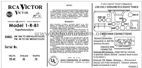 1R81 'Livingston' Ch= RC-1102C; RCA RCA Victor Co. (ID = 2890833) Radio
