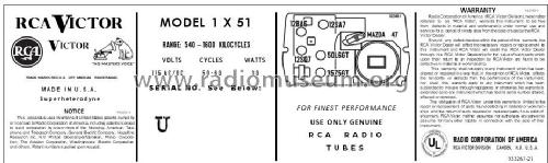 1X51 Ch= RC 1104B; RCA RCA Victor Co. (ID = 2916529) Radio