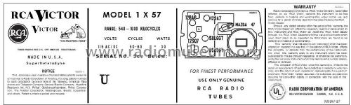 1X57 Ch= RC 1104; RCA RCA Victor Co. (ID = 2916587) Radio