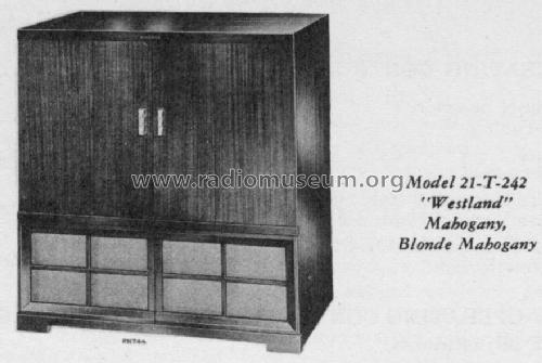 21-T-242 'Westland' Ch= KCS72D-1, RC-1117B; RCA RCA Victor Co. (ID = 1242823) TV Radio