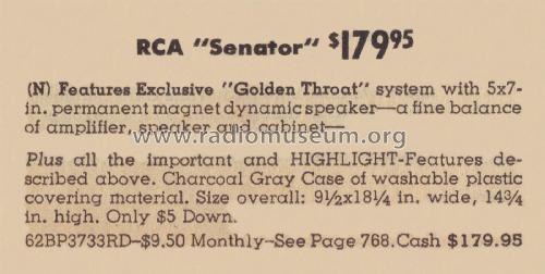 3733 'Senator' ; RCA RCA Victor Co. (ID = 2128570) R-Player