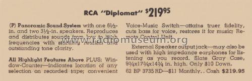 3735 'Diplomat' ; RCA RCA Victor Co. (ID = 2128574) R-Player