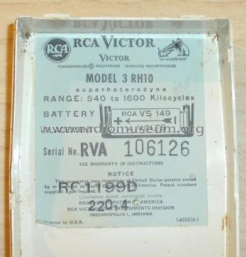 3RH10 Ch= RC-1199D; RCA RCA Victor Co. (ID = 1220977) Radio